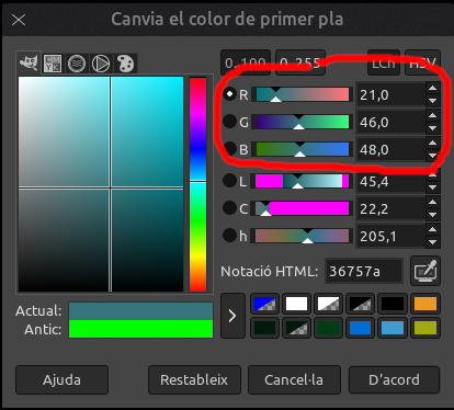 Editar colors